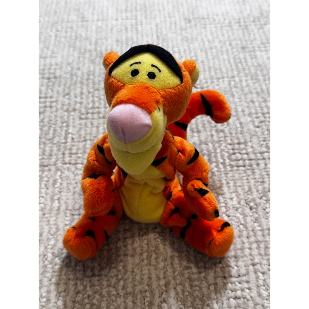 Vintage Disney Mattel Tigger Plush Winnie the Pooh Bean Bag Toy Orange 7 Inch